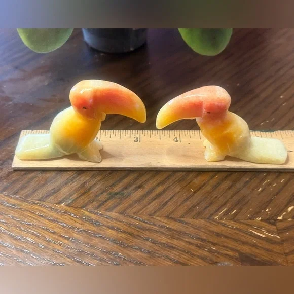 Vintage Toucan Bird Gemstone Hand Carved Stone Art Sculpture Figurine Miniature - Picture 4 of 7